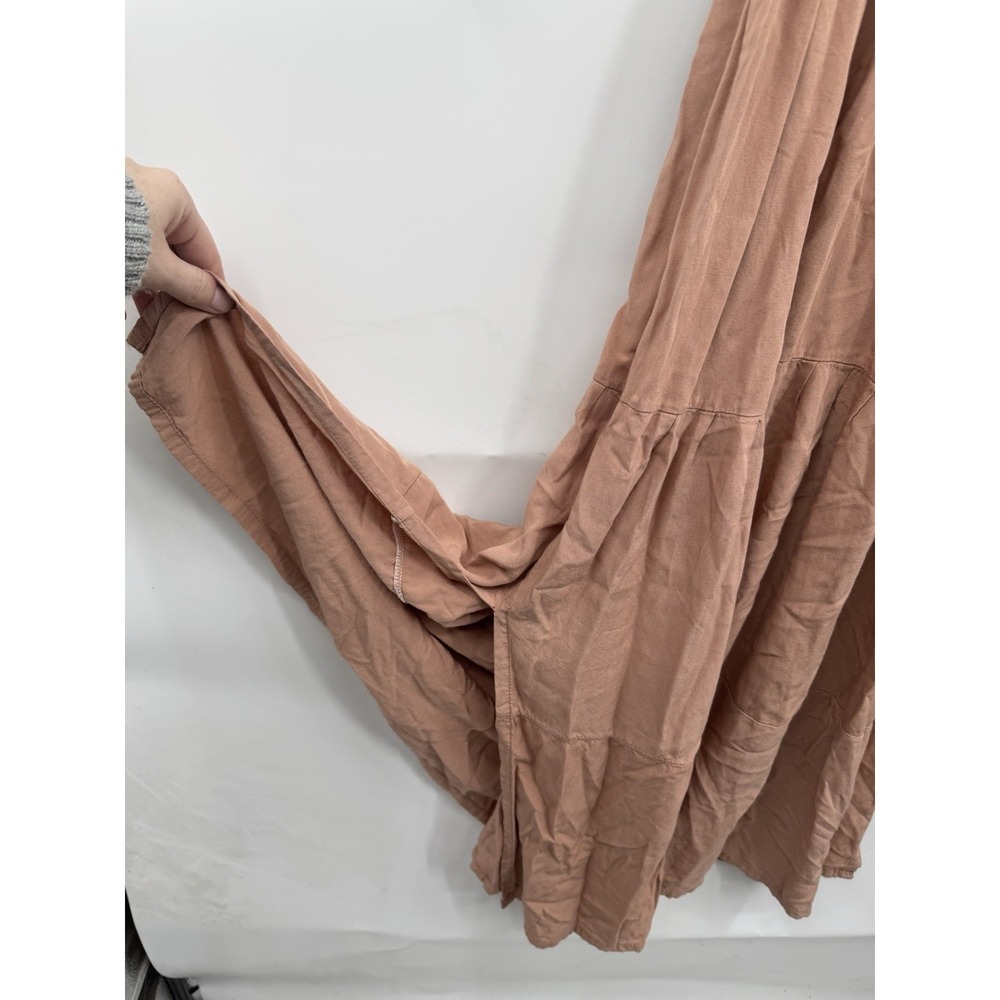 Unbranded Milk Maid Cottage Peasant Midi Dress Women 2 Blush Lace Up Coquette - Picture 6 of 7